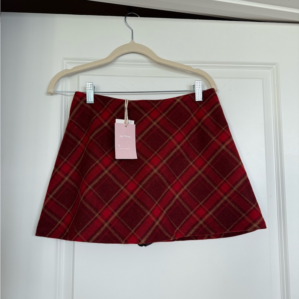 Plaid Red Mini Skort